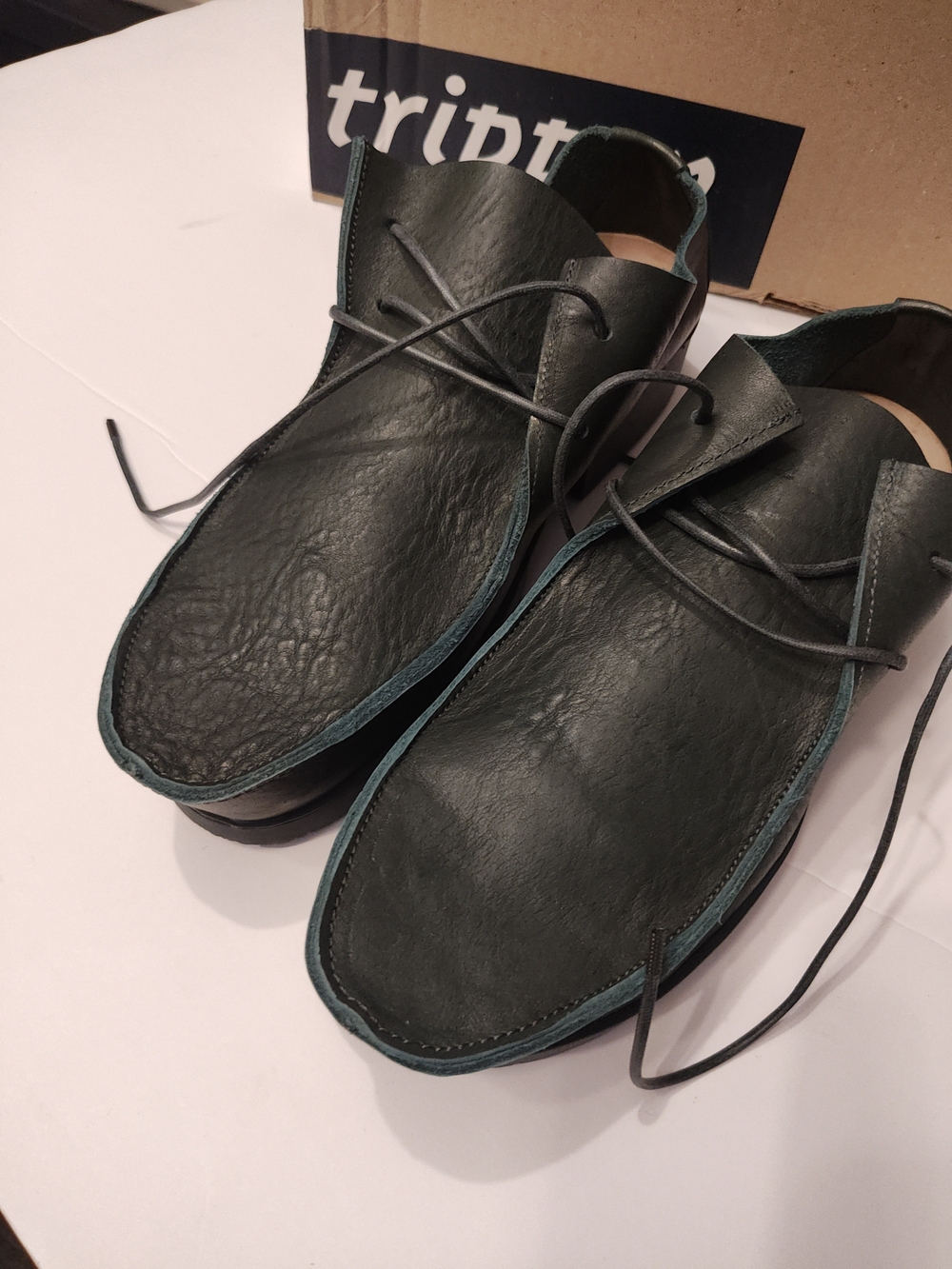 Trippen Women's Green Leather Sneakers 40